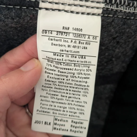 Rare Carhartt Black Made In USA Detroit Jacket - Picture 10 of 13